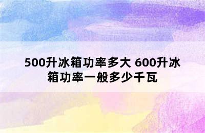 500升冰箱功率多大 600升冰箱功率一般多少千瓦